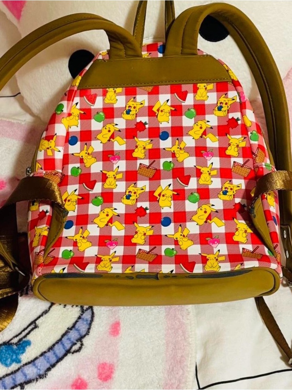 Loungefly Pikachu Red Check Mini Backpack - Picture 2 of 2